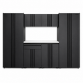 7-Piece Regular Duty Welded Steel Garage Storage System in Black (109 In. W X 75 In. H X 19.6 In. D)