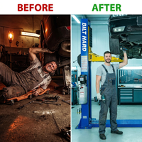 12,000 Lbs Two-Post Car Lift with 220V 4HP Motor & Single-Point Lock – Ideal for Shops, Garages & Heavy-Duty Vehicle Maintenance — Before & After