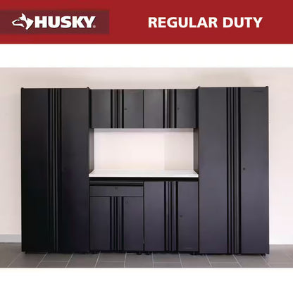 7-Piece Regular Duty Welded Steel Garage Storage System in Black (109 In. W X 75 In. H X 19.6 In. D)
